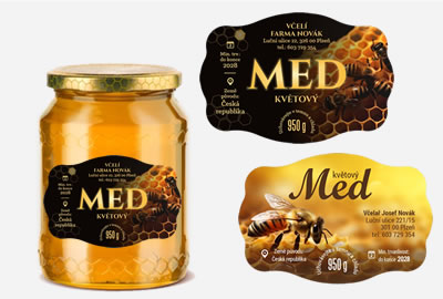 Etikety na med 70x47mm vlnitý okraj