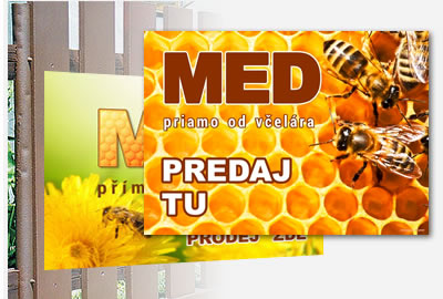 Rozmer 420x300mm - Ceduľa plastové predaj medu