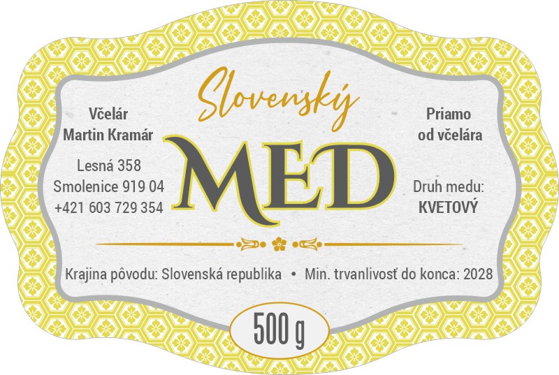 Etiketa na med - emdv- 1 emdv-1