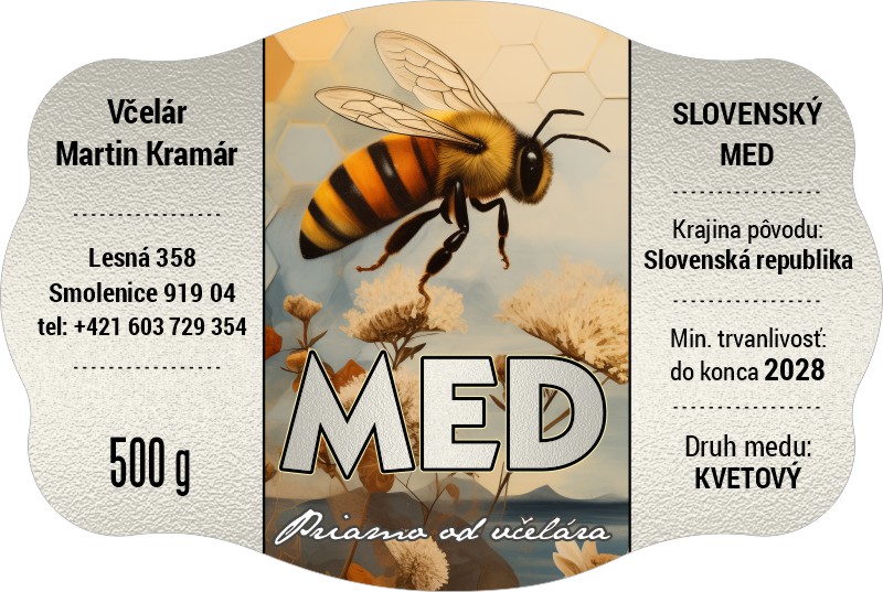 Etiketa na med - emdv- 12 emdv-12