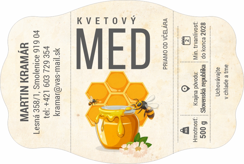 Etiketa na med - emdv- 30 emdv-30