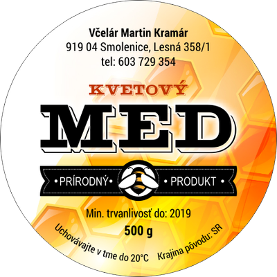 Etiketa na med - 45mm-emk-10