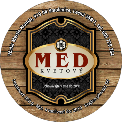 Etiketa na med - 45mm-emk-12