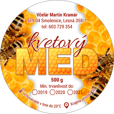 Etiketa na med - 45mm-emk-16