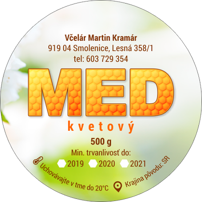 Etiketa na med - 45mm-emk-18