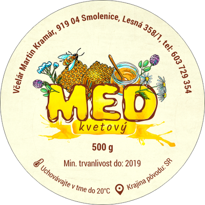 Etiketa na med - 45mm-emk-19