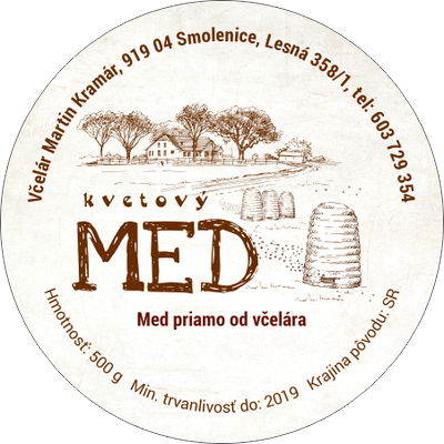 Etiketa na med - 45mm-emk-24