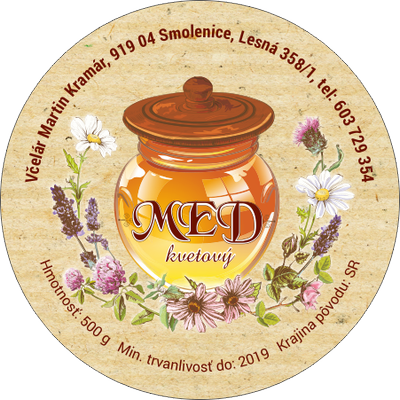 Etiketa na med - 45mm-emk-26