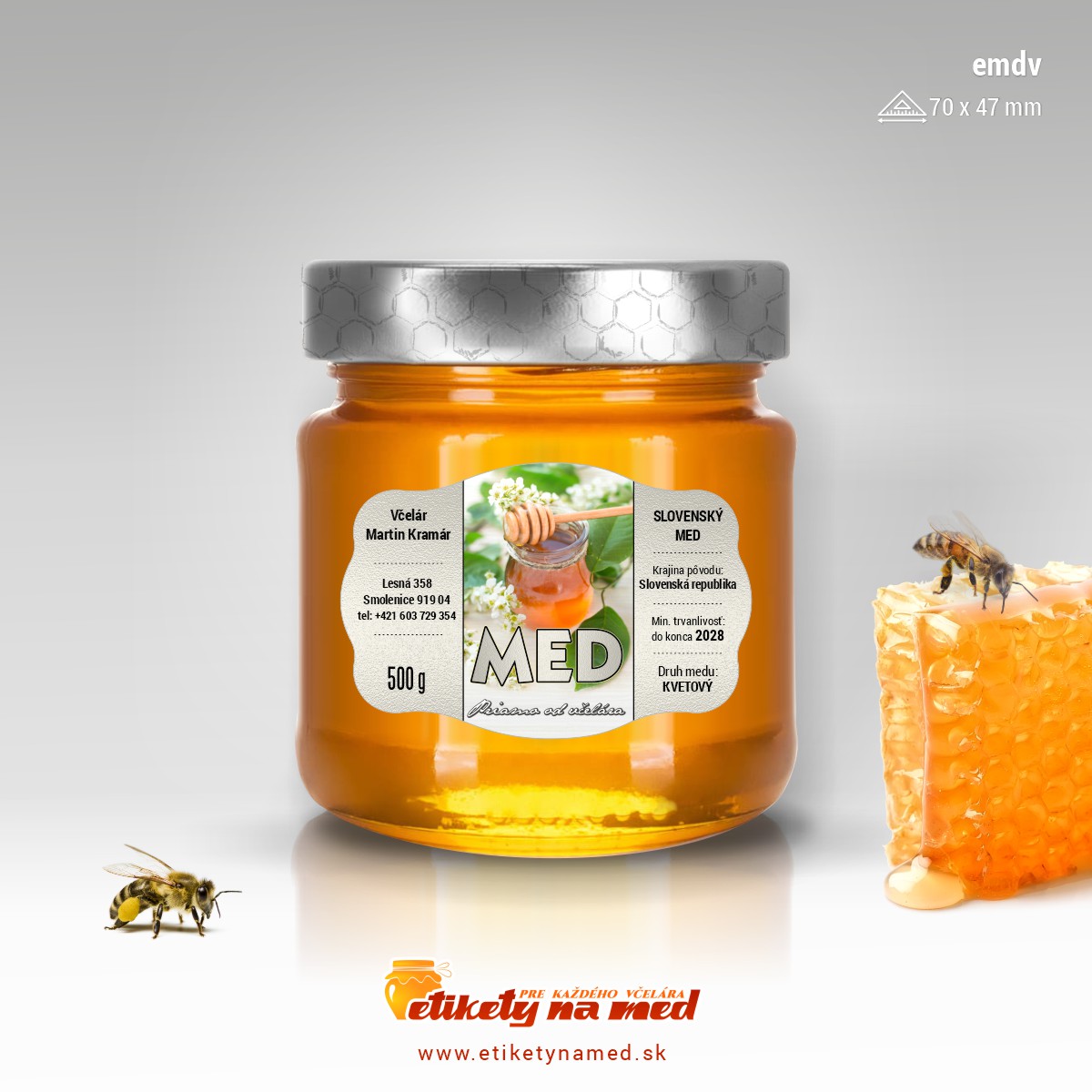 Etiketa na med - emdv- 13