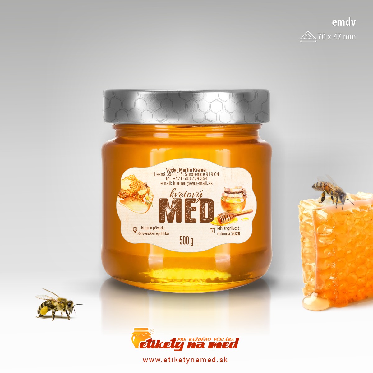 Etiketa na med - emdv- 14