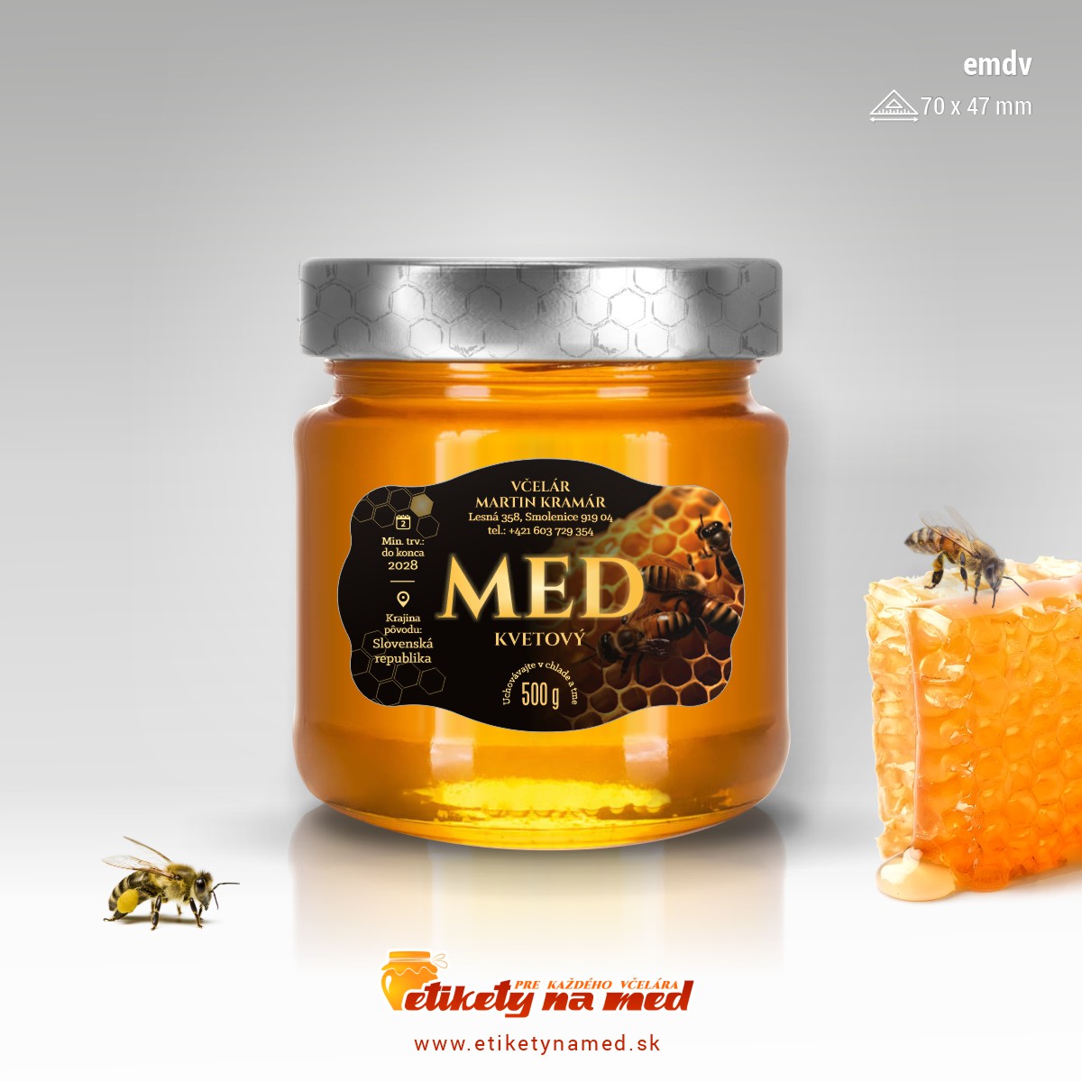 Etiketa na med - emdv- 17