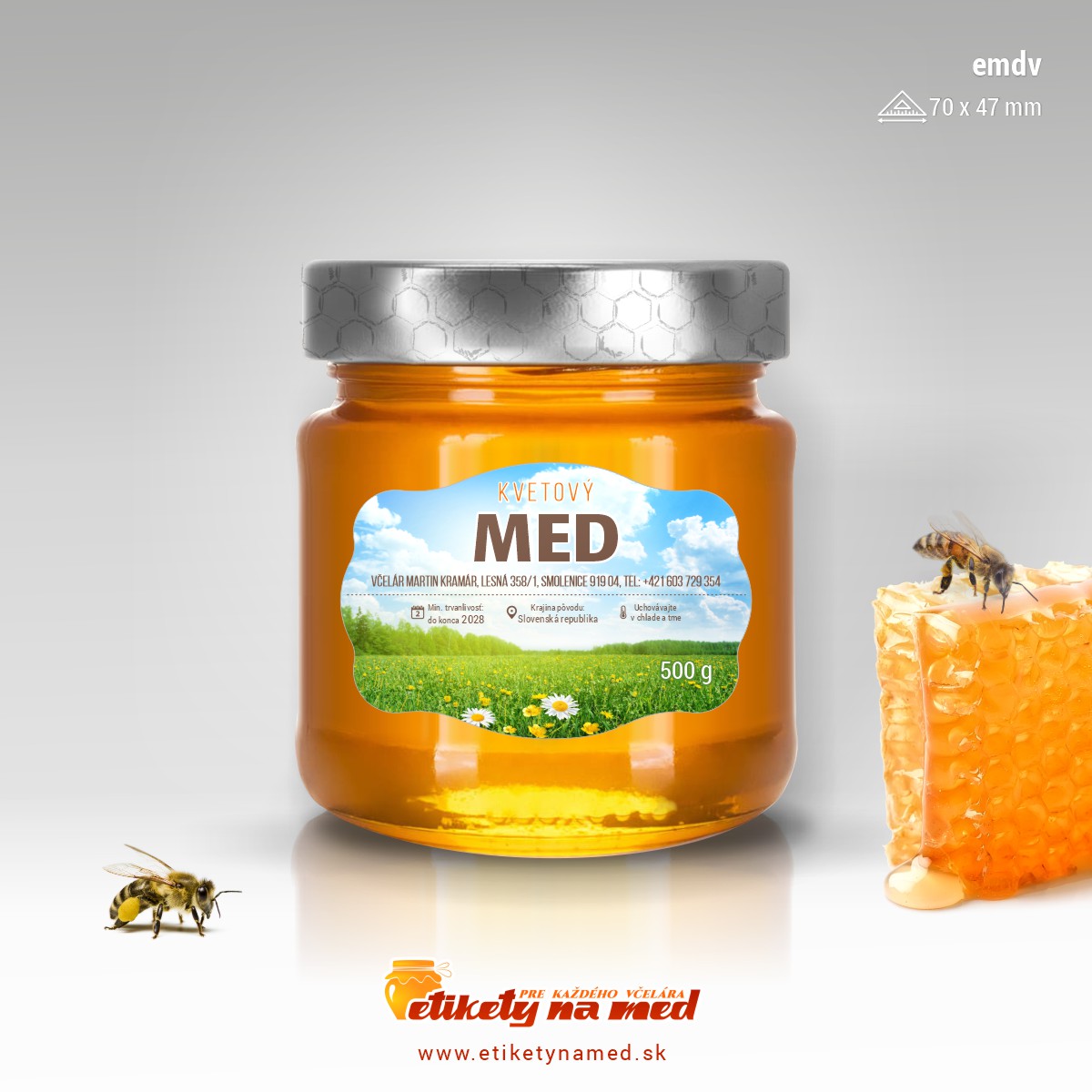 Etiketa na med - emdv- 20