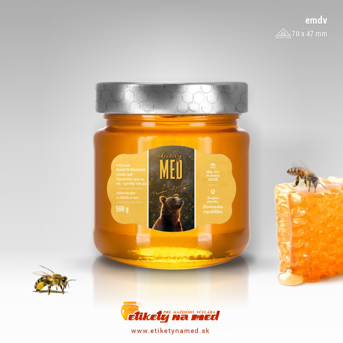 Etiketa na med - emdv- 21