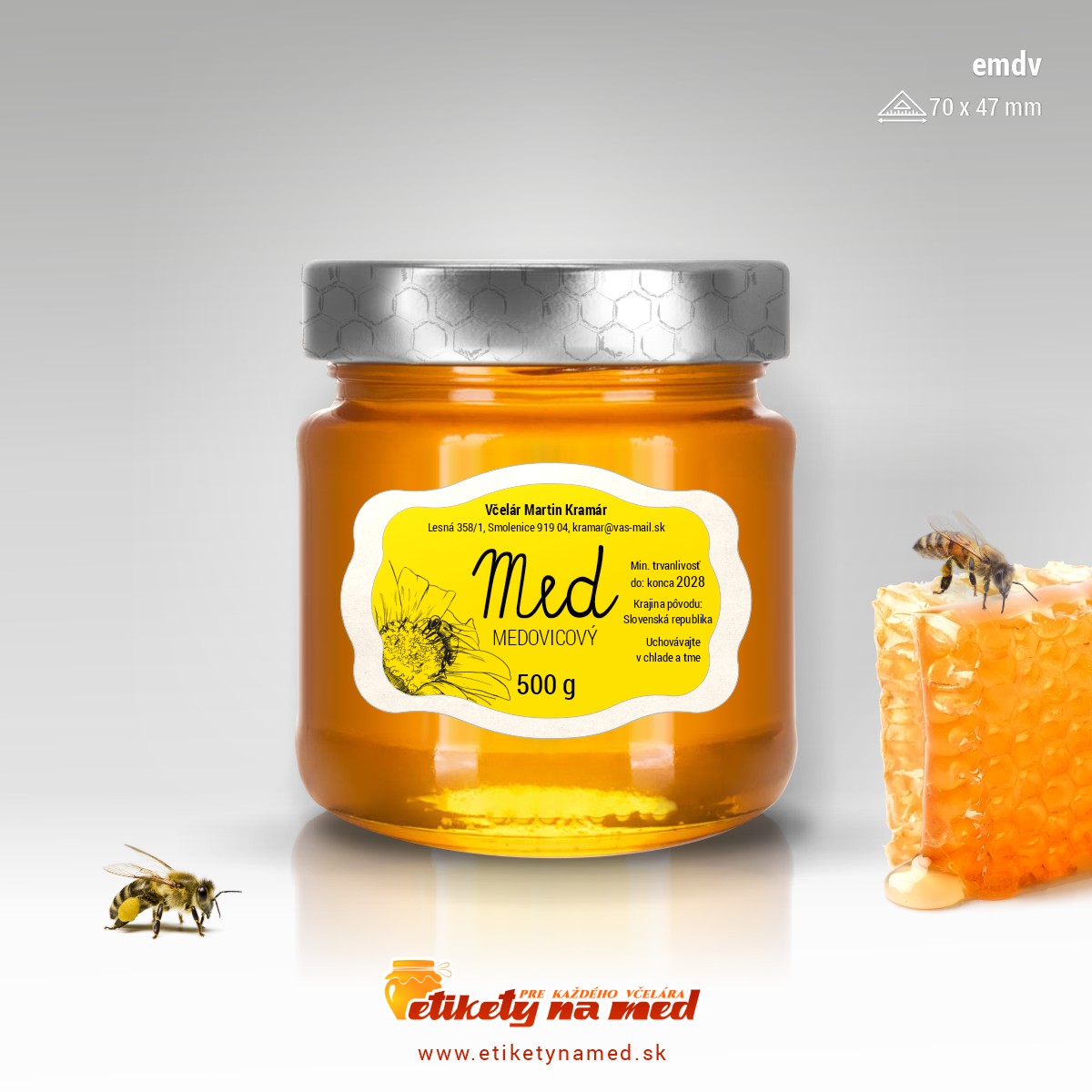 Etiketa na med - emdv- 22