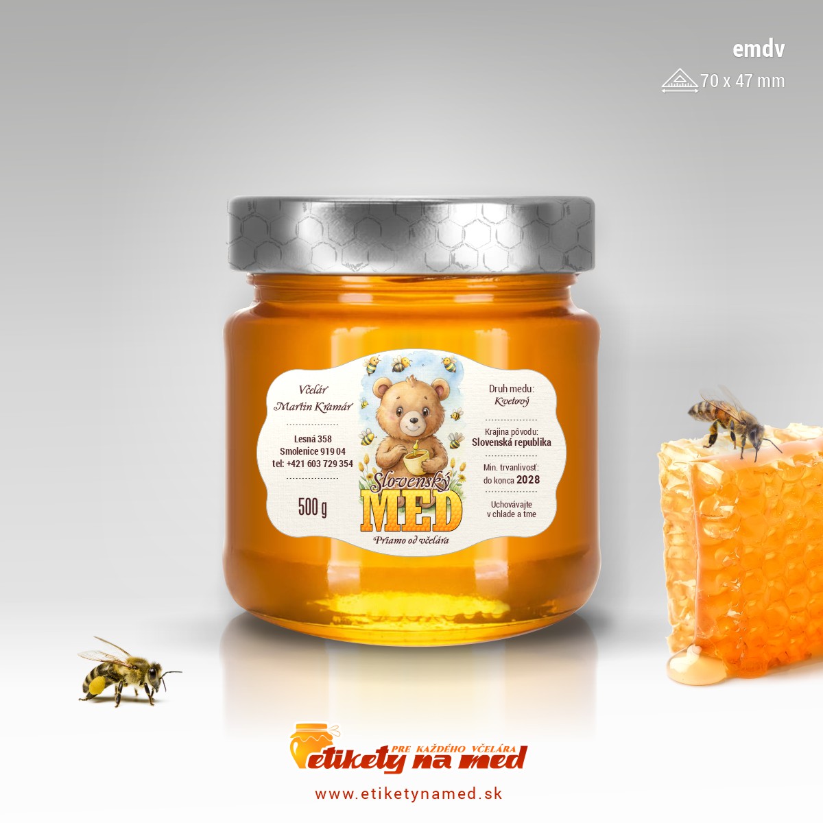 Etiketa na med - emdv- 25