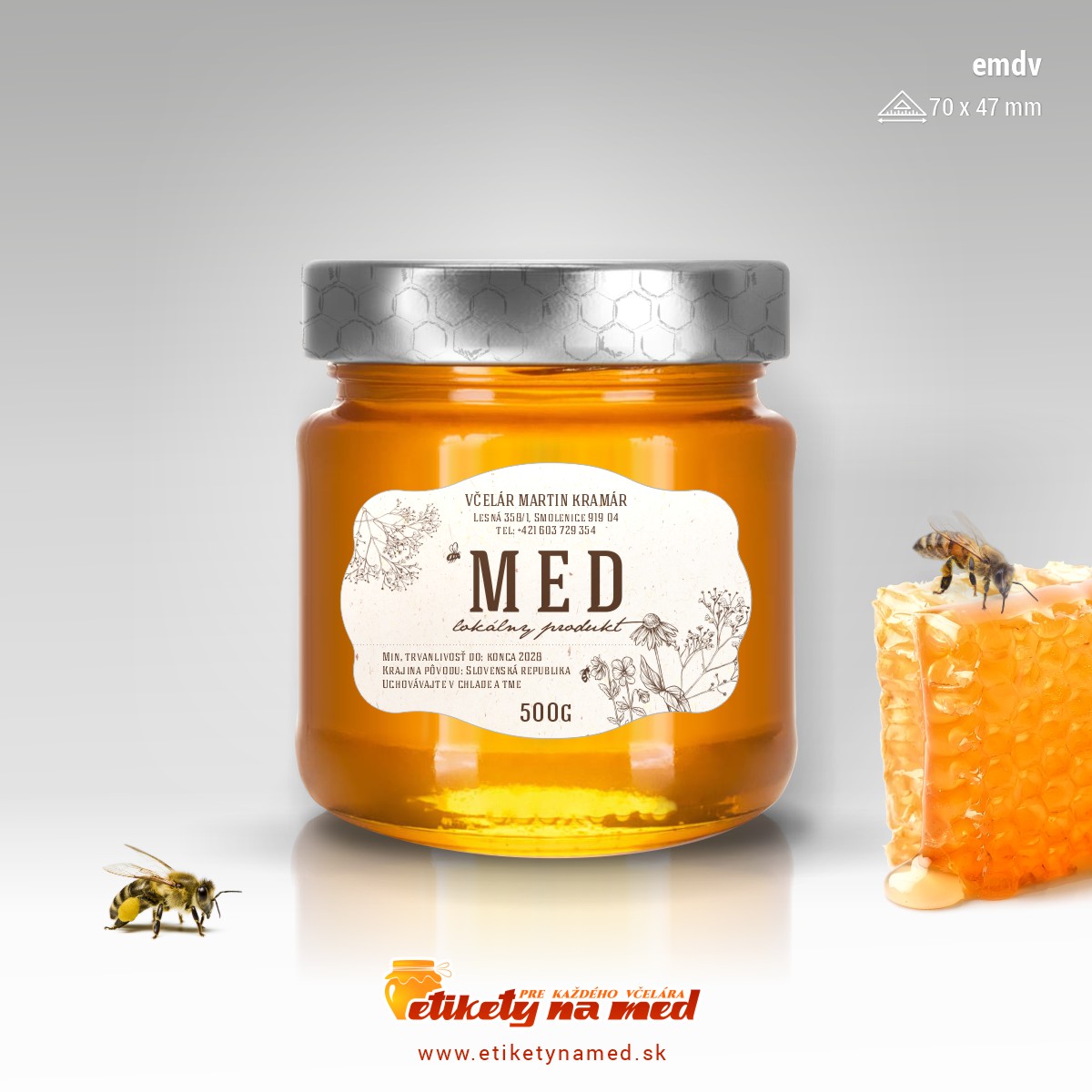 Etiketa na med - emdv- 26