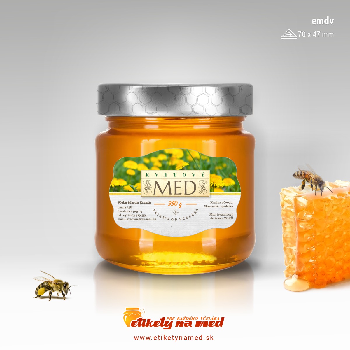 Etiketa na med - emdv- 27