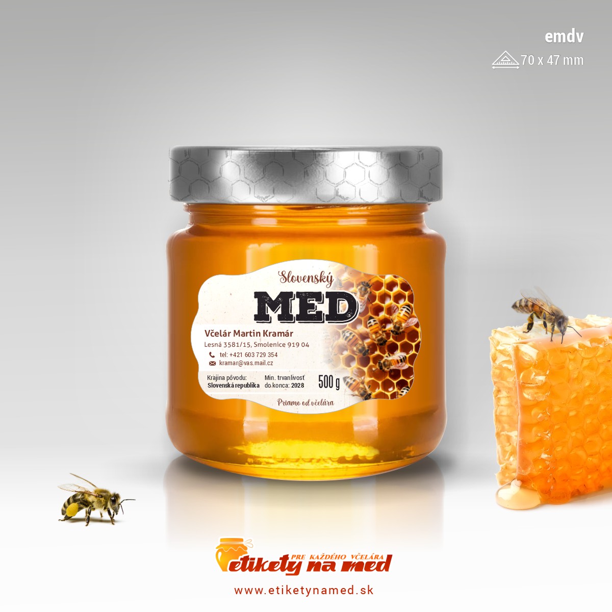 Etiketa na med - emdv- 28