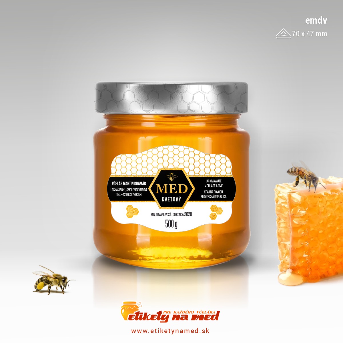 Etiketa na med - emdv- 29