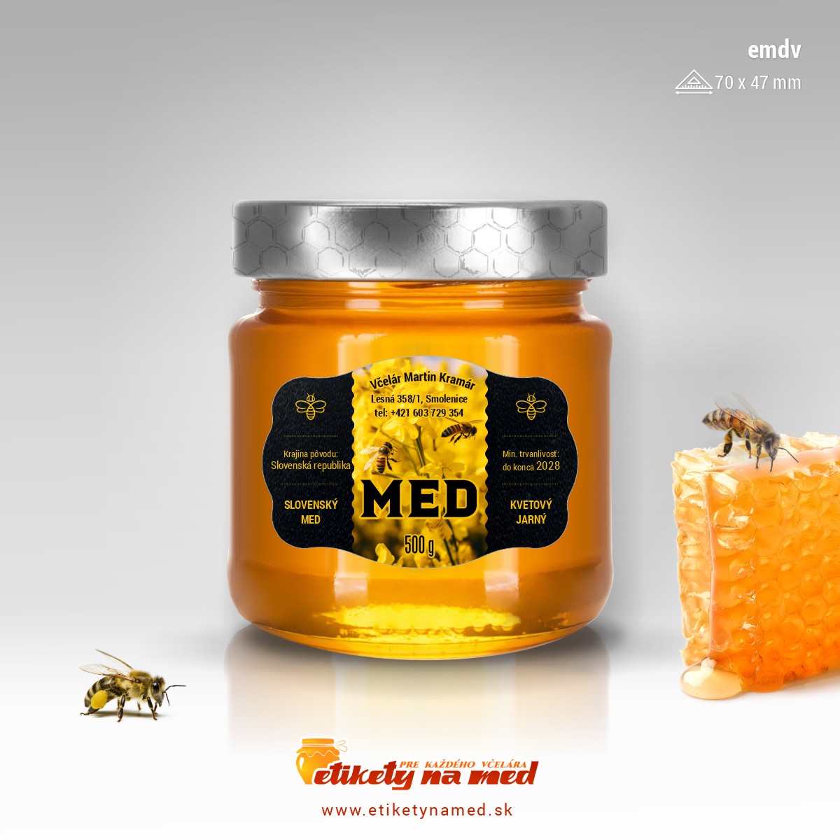 Etiketa na med - emdv- 5