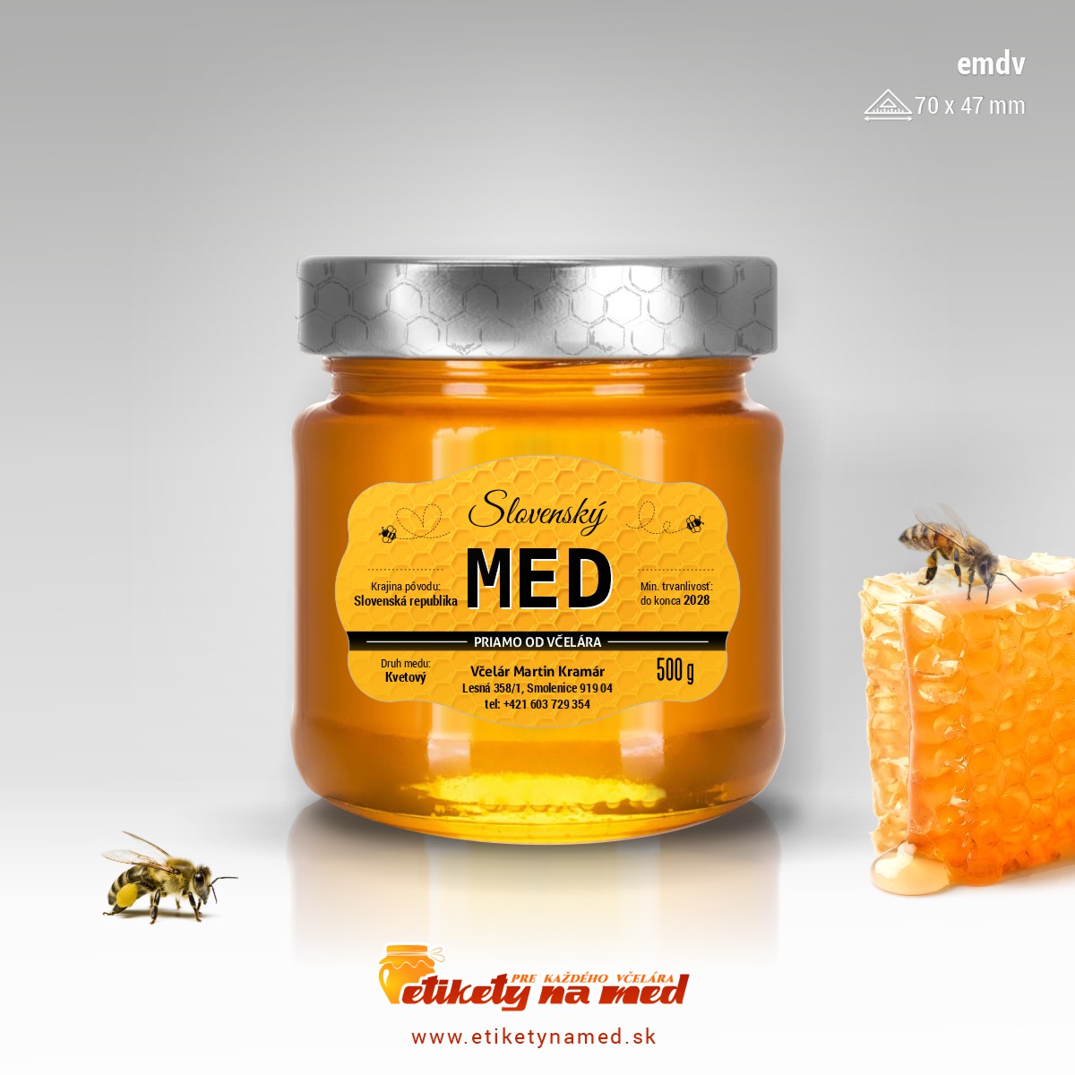 Etiketa na med - emdv- 7