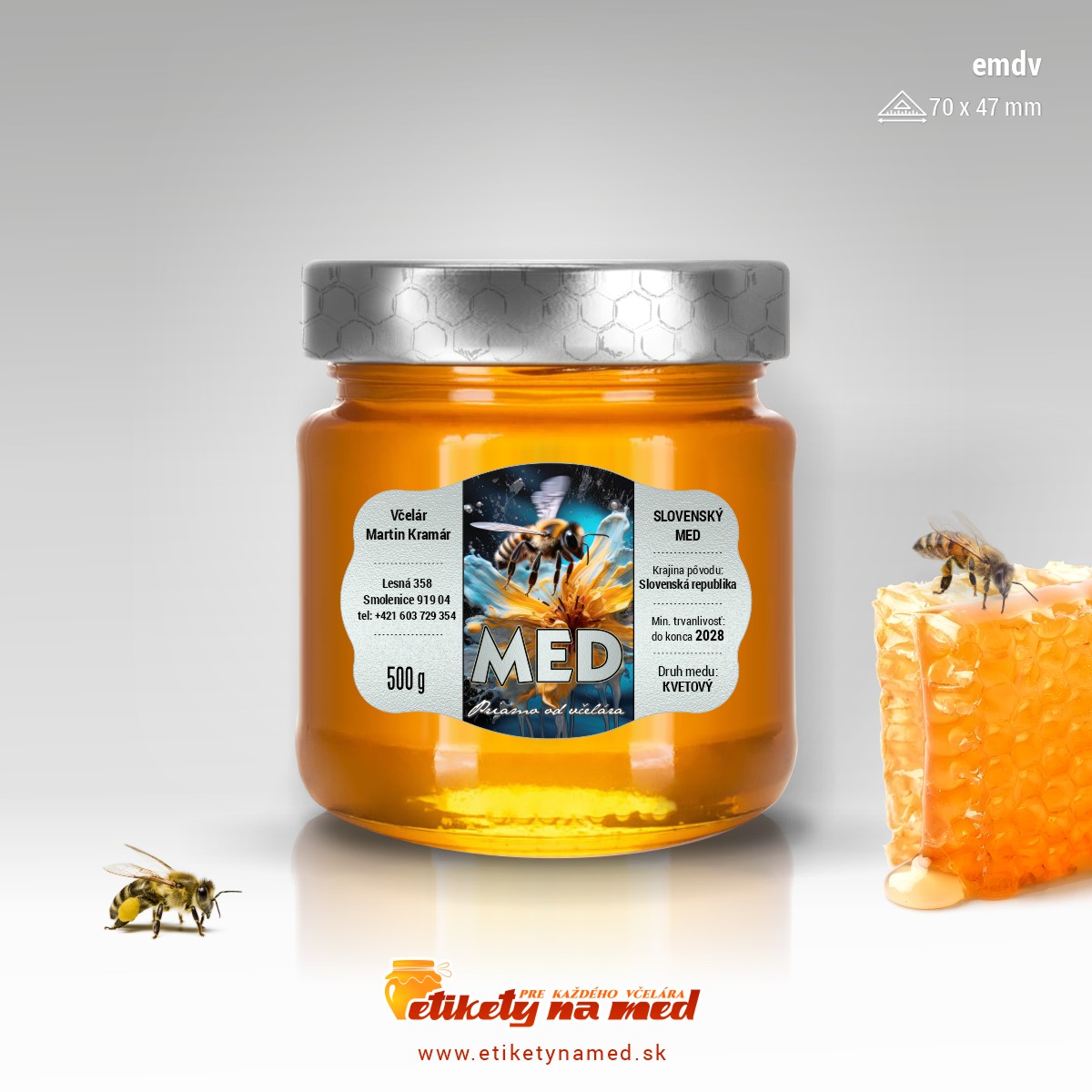 Etiketa na med - emdv- 9