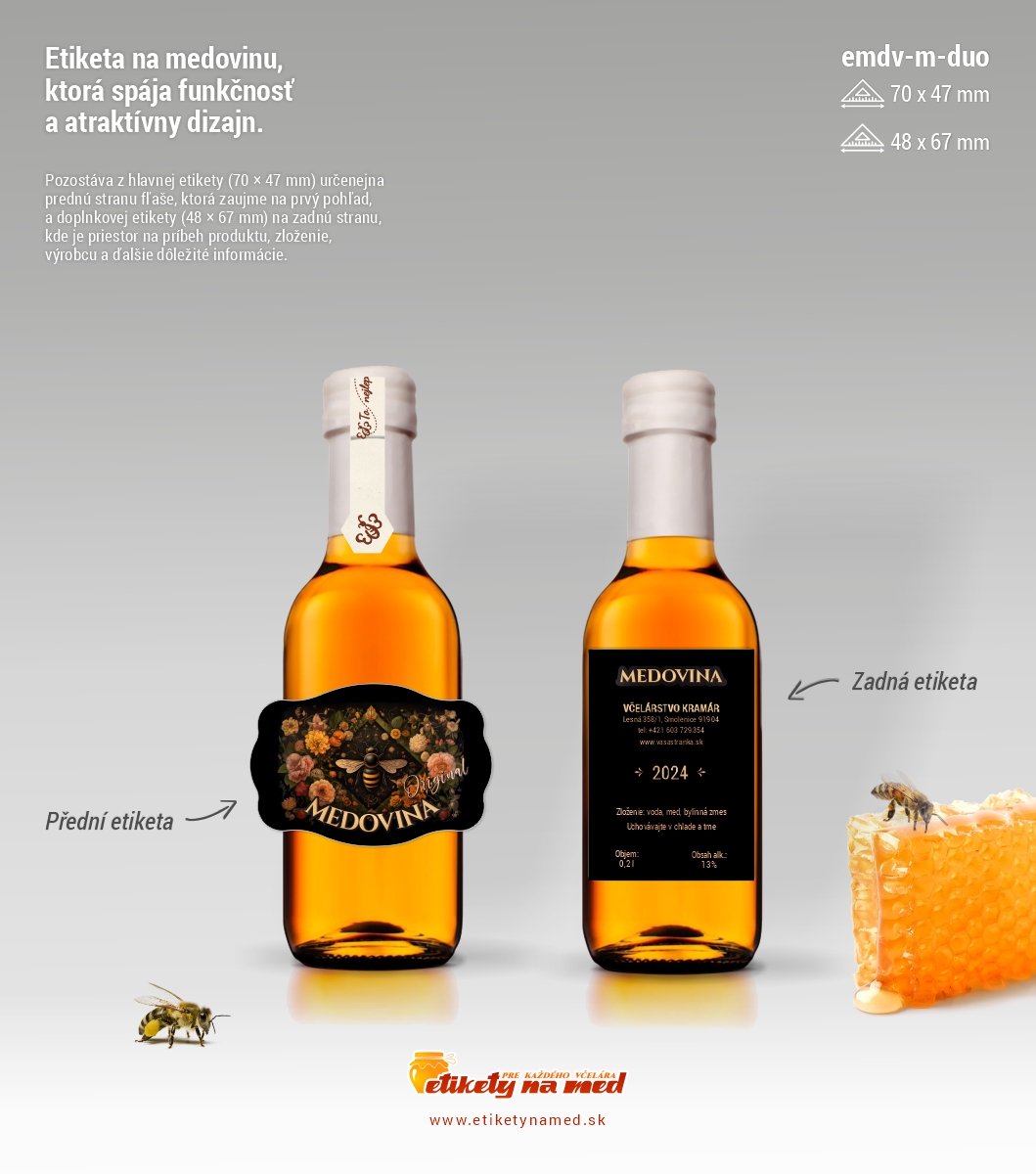 Etikety na medovinu predn&eacute; a zadn&eacute; - emdv-m-duo-1