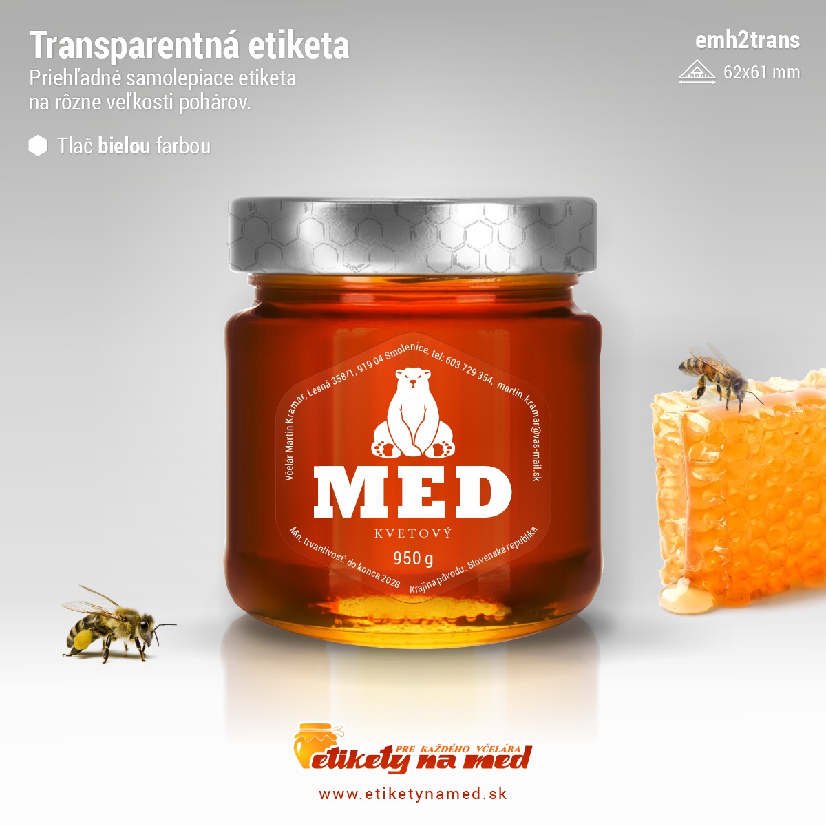 Transparentn&aacute; etiketa &ndash; biela farba - emh2trans-bw 8