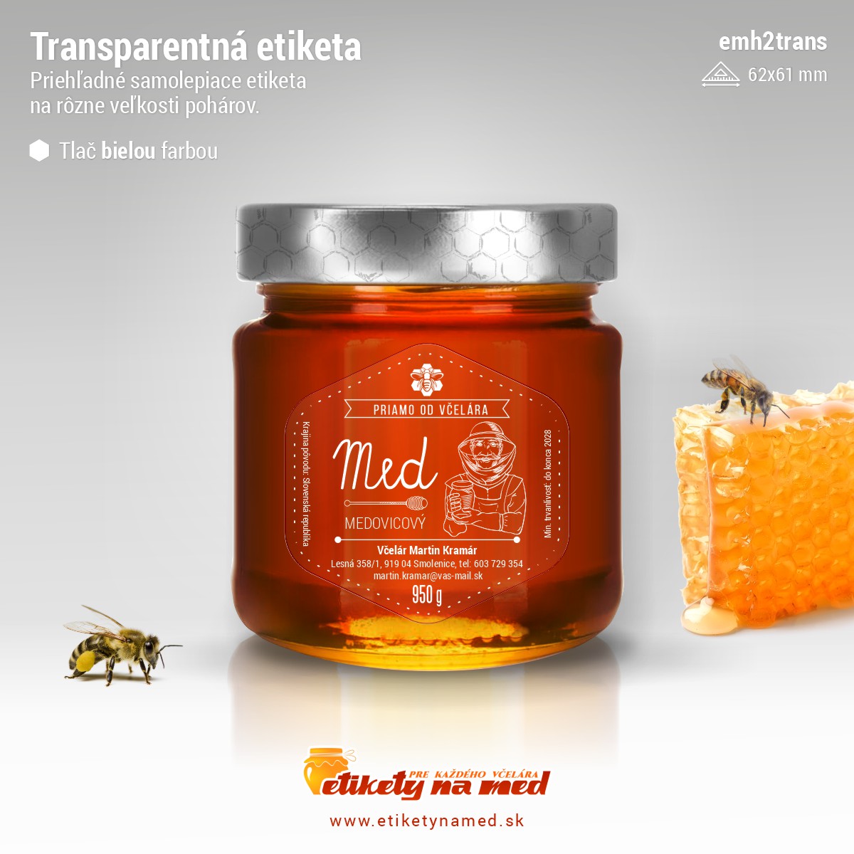 Transparentn&aacute; etiketa &ndash; biela farba - emh2trans-bw 9