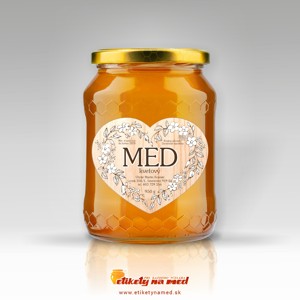 Etiketa na med tvar srdca - 10