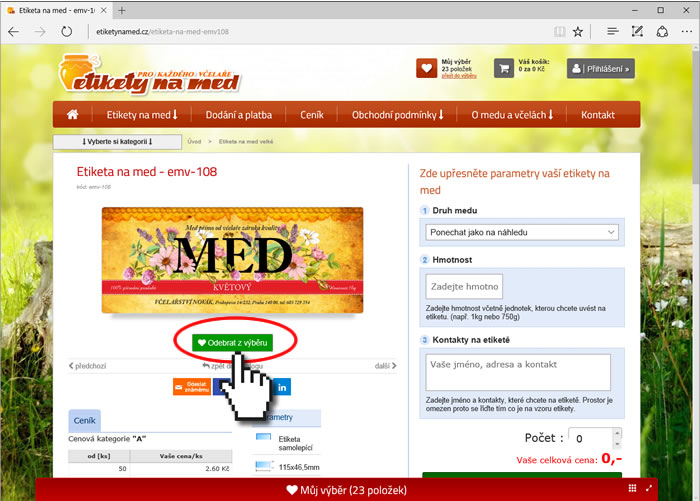 Výber etikety na med do Môjho výberu